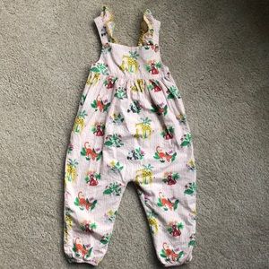 Baby Boden Boto Pink Jungle Friends	Dungarees Size 2-3y